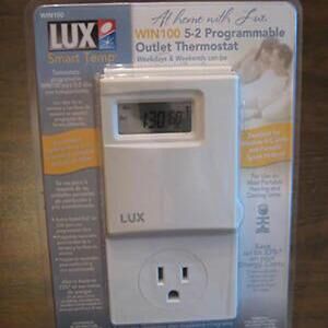 Lux WIN100 Heating Cooling Programmable 15a 120v Outlet Energy Star Thermostat